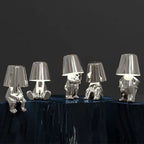 Modern Decorative Table Lamp Human Figure Metal Finish Gold Silver — Image 3