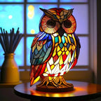 Artistic Stained Glass Animal Lamp Multicolor Handcrafted Home Decor Night Light — Image 2