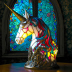 Artistic Stained Glass Animal Lamp Multicolor Handcrafted Home Decor Night Light — Image 4