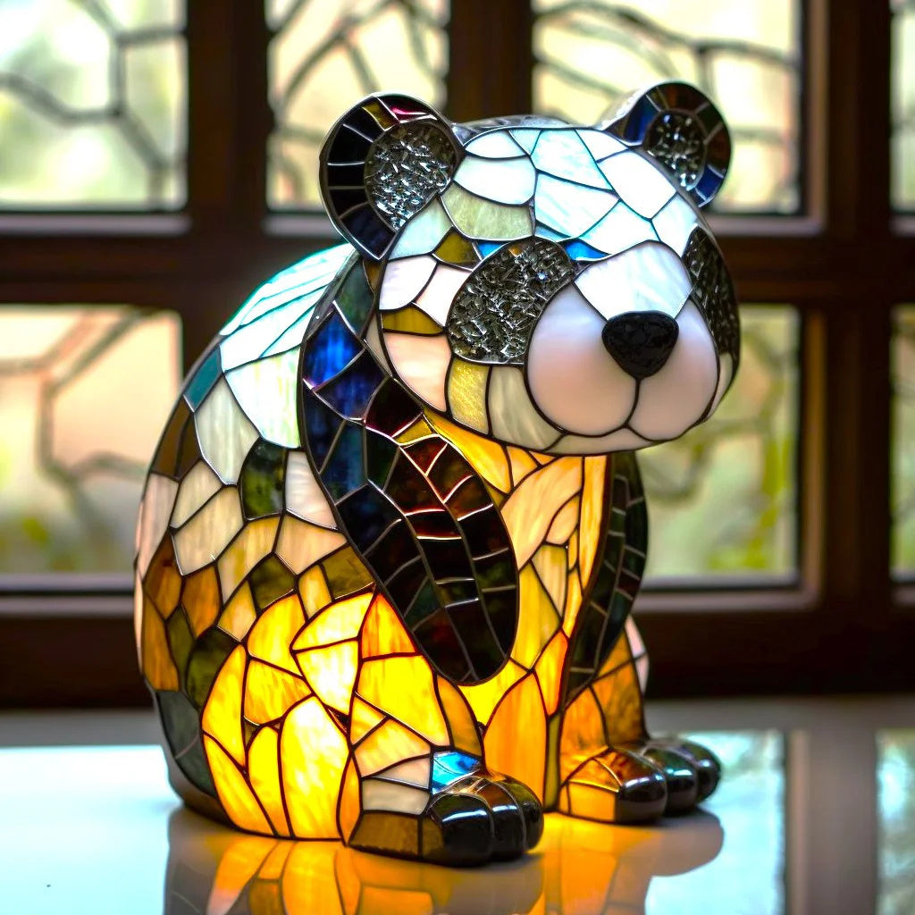 Artistic Stained Glass Animal Lamp Multicolor Handcrafted Home Decor Night Light — Image 8