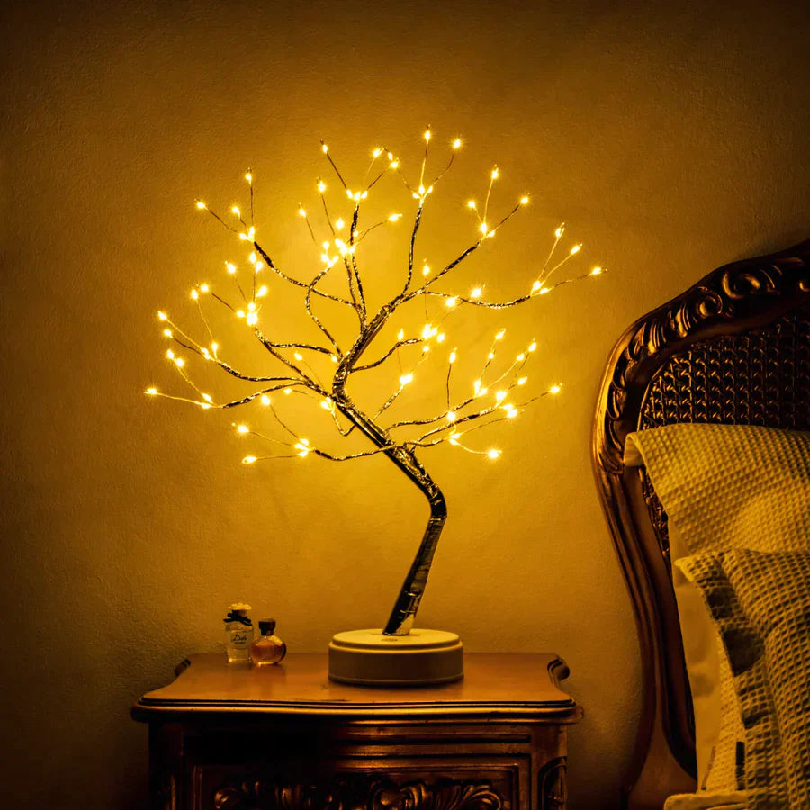 LED Bonsai Tree Light Silver Tabletop Lamp Warm White Fairy Lights — Image 5
