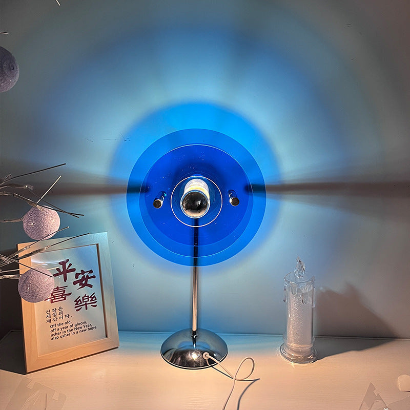 Modern LED Table Lamp Acrylic Adjustable Light Patterns Blue Home Decor — Image 2