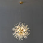 Luxurious Crystal Chandelier Pendant Light Fixture Dandelion Design Gold — Main Image