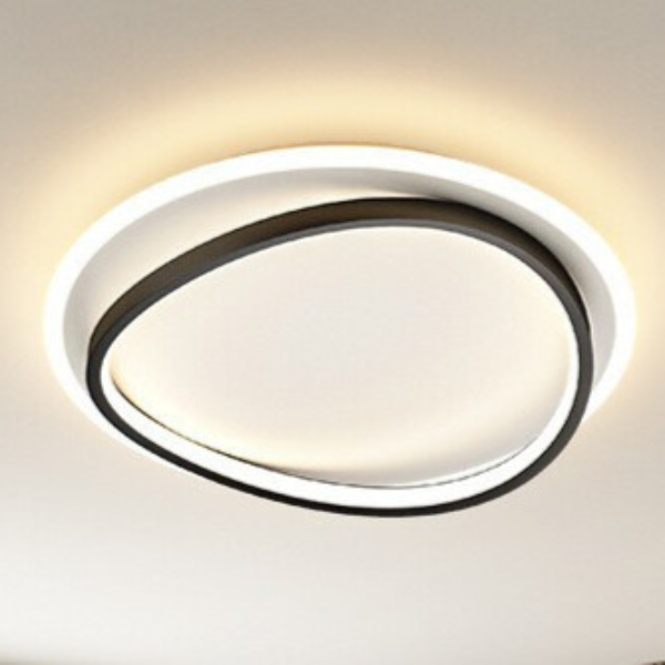 Modern LED Ceiling Light Fixture Acrylic Flush Mount Energy-Efficient Design White Gold — Image 9