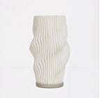 Elegant Wave Design Table Lamp - White Ceramic, Ambient Lighting, 12-inch — Image 2