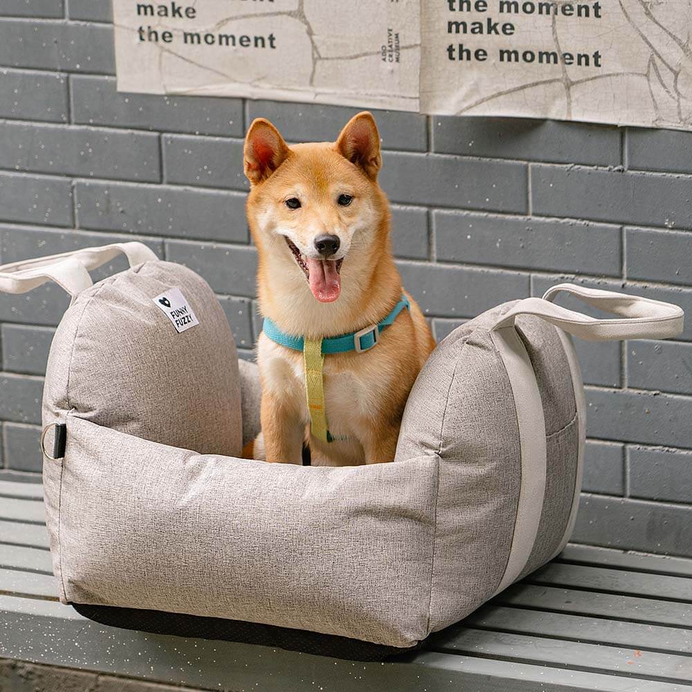 Funny Fuzzy Pet Car Seat Bed Soft Washable Cushion Safety Strap Anti-Slip Bottom — Image 10