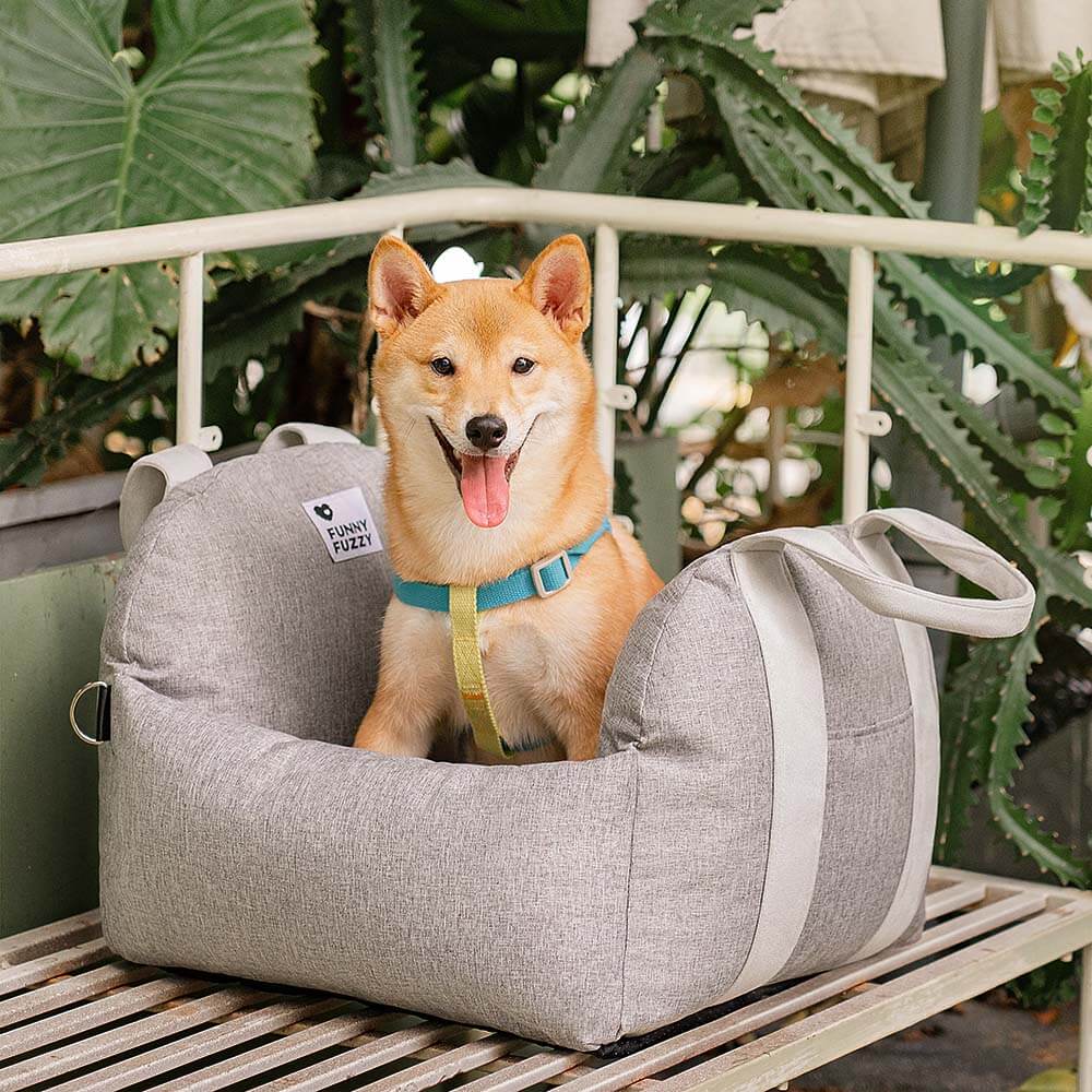 Funny Fuzzy Pet Car Seat Bed Soft Washable Cushion Safety Strap Anti-Slip Bottom — Image 12