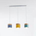 Scandinavian Pendant Light Wood Metal Cylinder Ceiling Fixture Multi-Color — Image 22