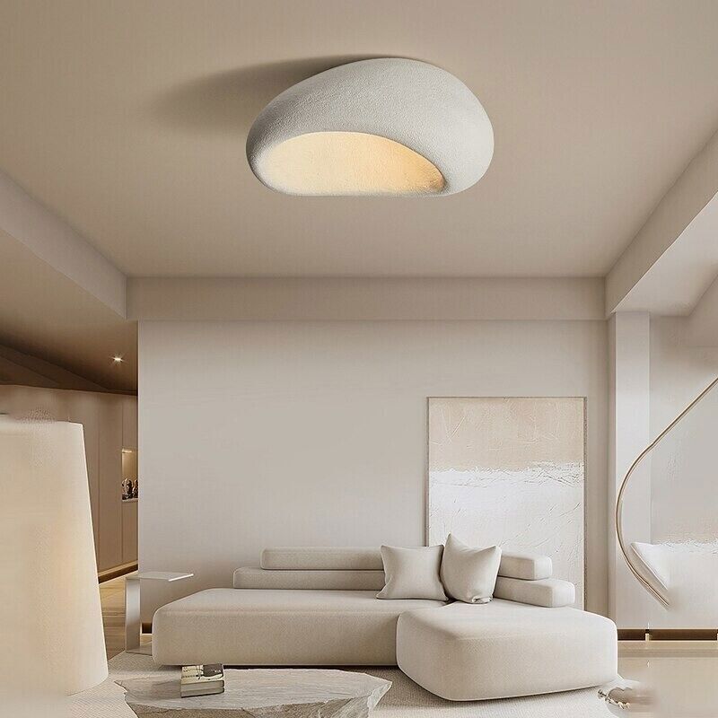 Modern Minimalist Ceiling Light Stone Texture LED Flush Mount Fixture — Image 6