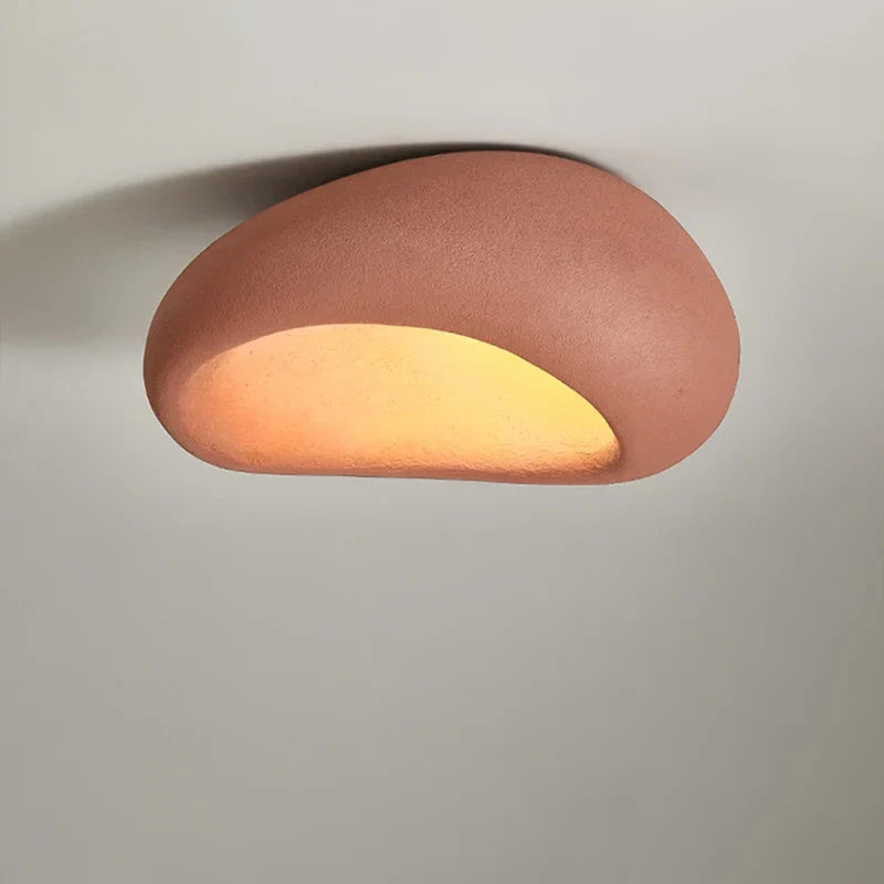 Modern Minimalist Ceiling Light Stone Texture LED Flush Mount Fixture — Image 9
