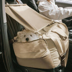 Funny Fuzzy Pet Car Seat Carrier Waterproof Nylon Mesh Beige Medium Dogs — Image 11
