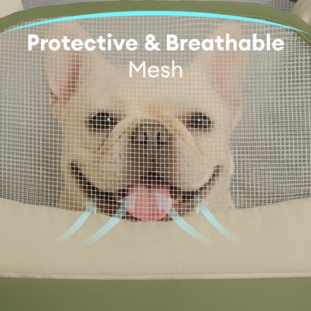 Funny Fuzzy Pet Car Seat Carrier Waterproof Nylon Mesh Beige Medium Dogs — Image 7