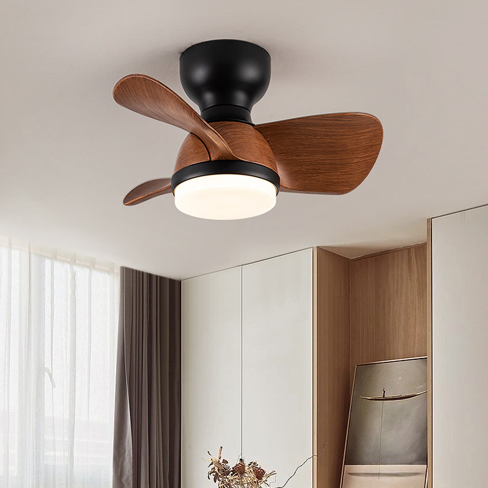 Modern Ceiling Fan with LED Light, Remote Control, Reversible Blades, Wood Finish, 54cm — Image 4