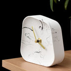 Modern Minimalist Concrete Desk Clock Silent Non-Ticking Tabletop Timepiece — Image 3