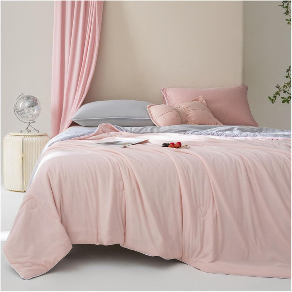 Luxury Reversible Comforter Set - Pink & Gray, Soft Microfiber, Queen Size — Image 3