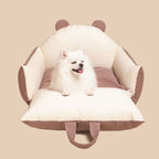 Funny Fuzzy Pet Car Seat Bed Convertible Travel Carrier with Safety Strap and Zipper Design — Image 17