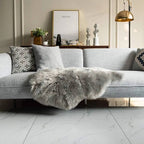 Luxury Faux Fur Area Rug Soft Shaggy Carpet Grey 60x180cm — Image 2