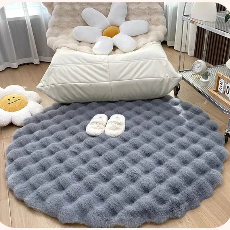 Plush Round Area Rug Soft Faux Fur Carpet Non-Slip Living Room Bedroom — Image 6