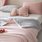 Reversible Microfiber Comforter All-Season Hypoallergenic Lightweight Bedding Set Pink and Gray — Image 6