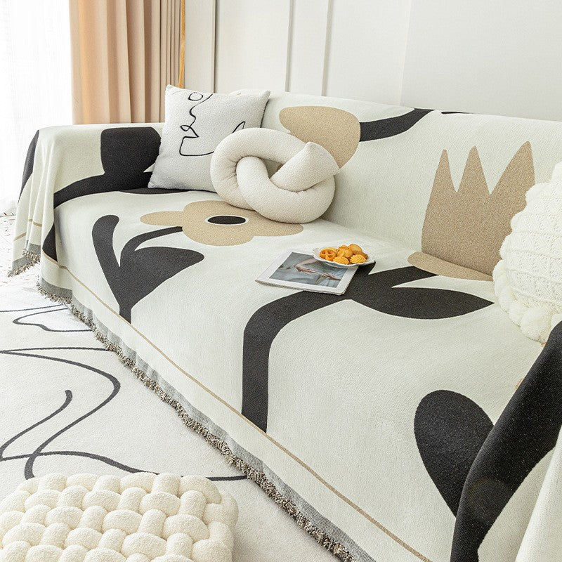 Floral Cotton Sofa Cover Decorative Couch Protector Multicolor — Image 4