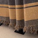 Luxury Woven Sofa Throw Blanket Cotton Blend Tiger Pattern Fringed Edges — Image 8