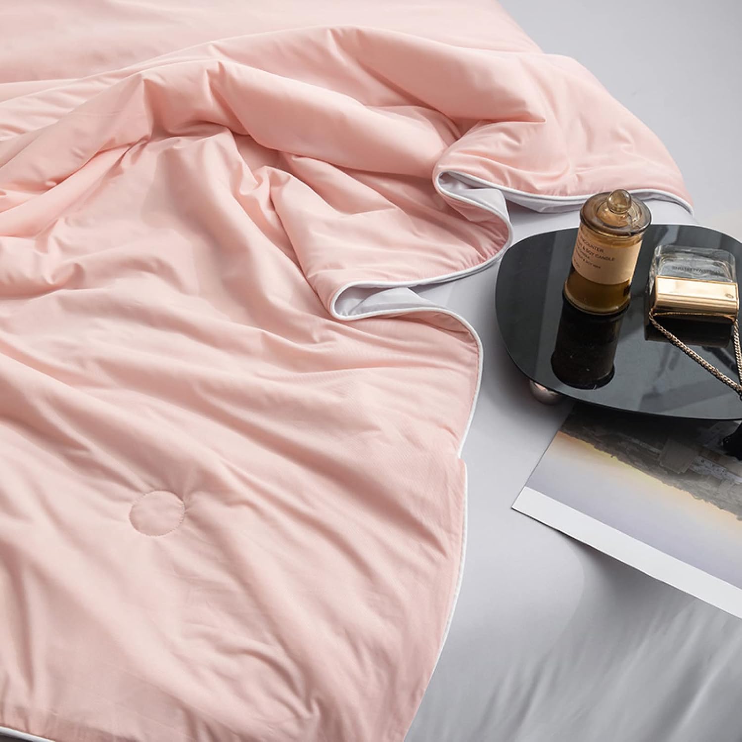 Luxury Reversible Comforter Set - Pink & Gray, Soft Microfiber, Queen Size — Image 4