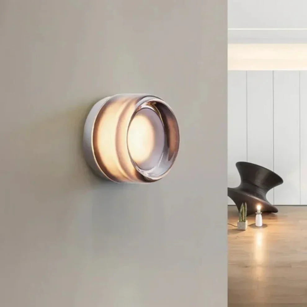 Contemporary Glass Wall Sconce Light Fixture - Amber, Smoke, Clear Options — Image 2