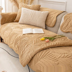 Pet-Friendly Quilted Sofa Cover Beige Polyester Non-Slip Protector — Image 3