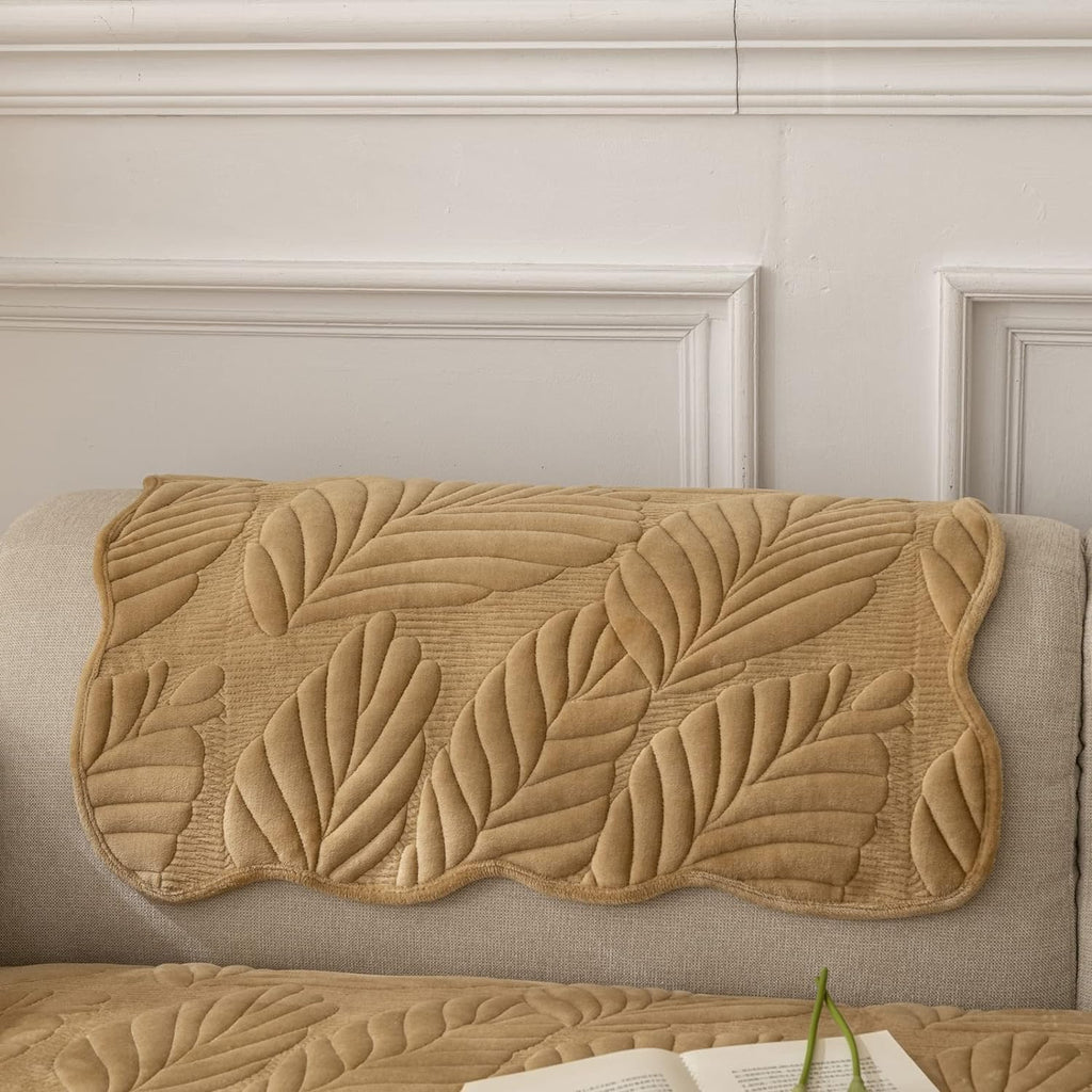Pet-Friendly Quilted Sofa Cover Beige Polyester Non-Slip Protector — Image 10