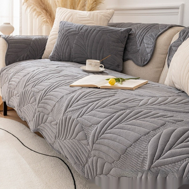 Pet-Friendly Quilted Sofa Cover Beige Polyester Non-Slip Protector — Image 13