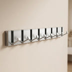 Modern Wall-Mounted Foldable Coat Rack Aluminum Black 6 Hooks Space-Saving Bathroom Kitchen Entryway — Image 13