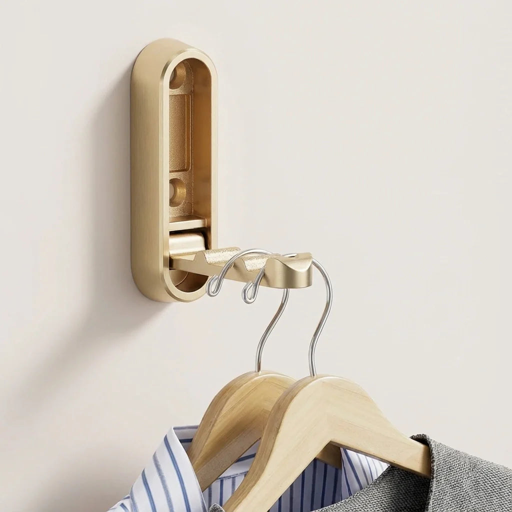 Premium Zinc Alloy Wall Hooks Foldable Magnetic Closure Heavy Duty Gold — Image 6