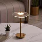Modern Gold LED Table Lamp with Unique Design, Adjustable Brightness, Metal — Image 7