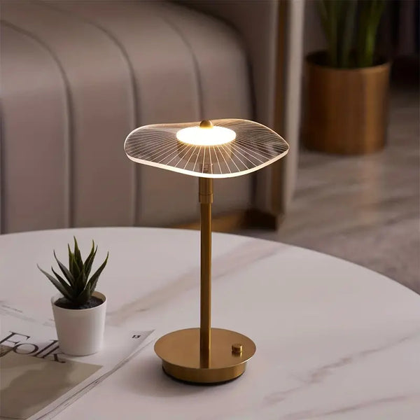 Modern Gold LED Table Lamp with Unique Design, Adjustable Brightness, Metal — Image 7