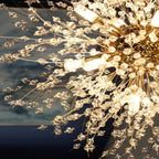 Luxurious Crystal Chandelier Pendant Light Fixture Dandelion Design Gold — Image 6