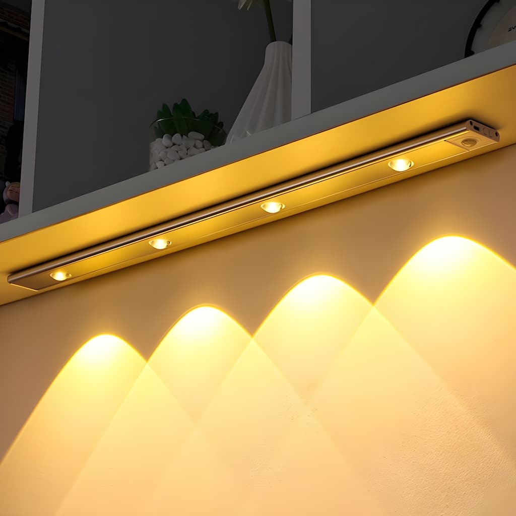 Rechargeable Motion Sensor LED Light Bar Silver Aluminum 20cm-40cm — Image 7