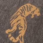Luxury Woven Sofa Throw Blanket Cotton Blend Tiger Pattern Fringed Edges — Image 9