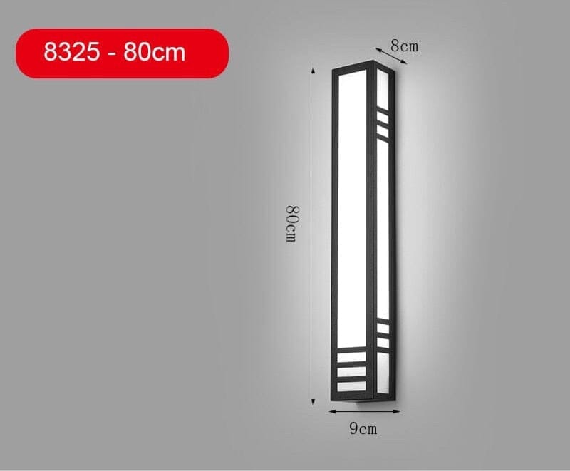 Modern Outdoor Wall Light Fixture LED Wrought Iron Acrylic 80cm Black Waterproof — Image 6