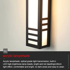 Modern Outdoor Wall Light Fixture LED Wrought Iron Acrylic 80cm Black Waterproof — Image 5