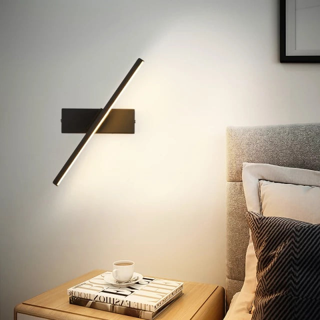 Modern Rotatable LED Wall Light Black Aluminum, 6W/8W/10W, 30/40/50cm — Image 2