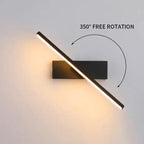 Modern Rotatable LED Wall Light Black Aluminum, 6W/8W/10W, 30/40/50cm — Image 5