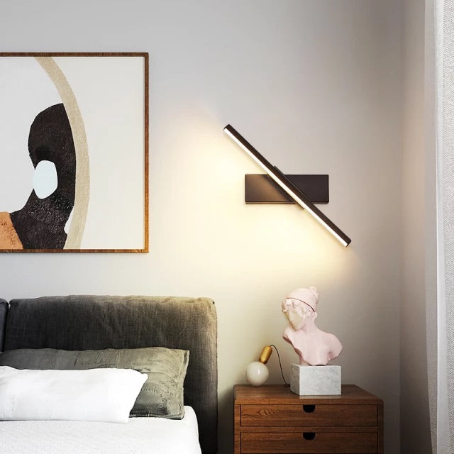 Modern Rotatable LED Wall Light Black Aluminum, 6W/8W/10W, 30/40/50cm — Image 4