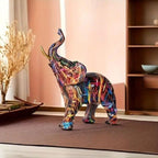 Abstract Elephant Figurine Colorful Resin Home Decor Statue Art Sculpture — Image 3