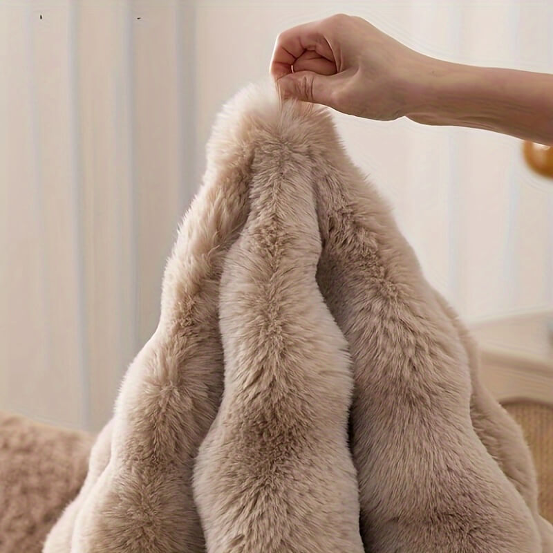 Plush Round Area Rug Soft Faux Fur Carpet Non-Slip Living Room Bedroom — Image 8