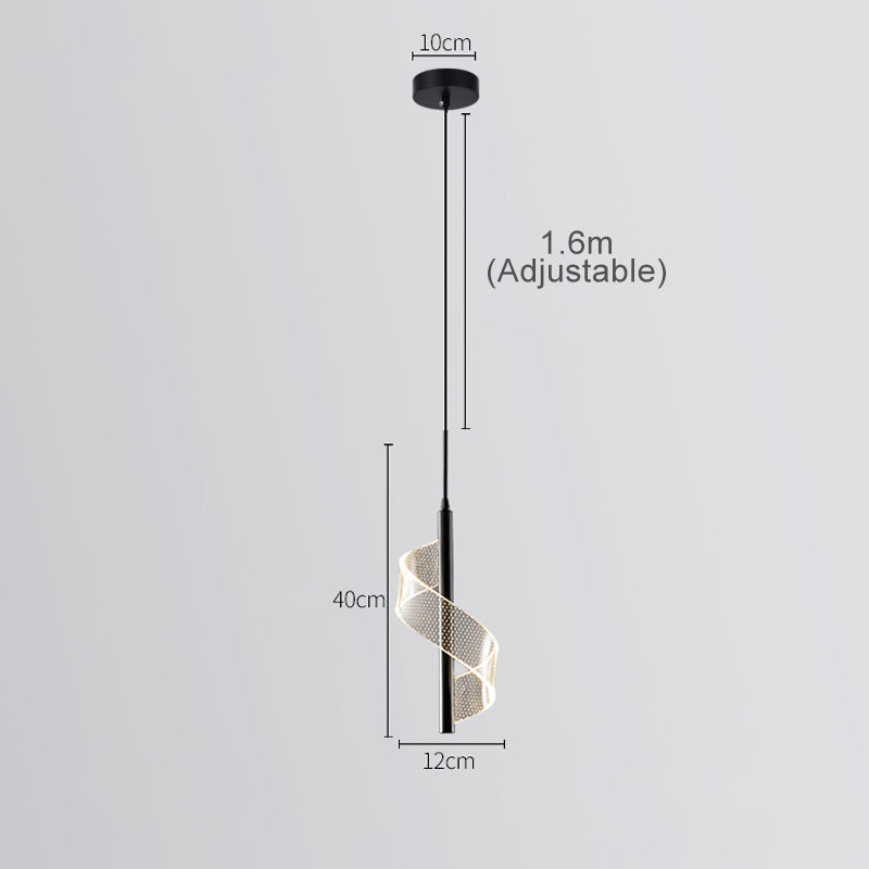 Modern Spiral LED Pendant Light Gold Metal Adjustable Dimmable 40cm — Image 18