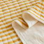 Cozy Home Striped Cotton Blanket - Yellow/White, Soft and Lightweight, 150x200cm — Image 7