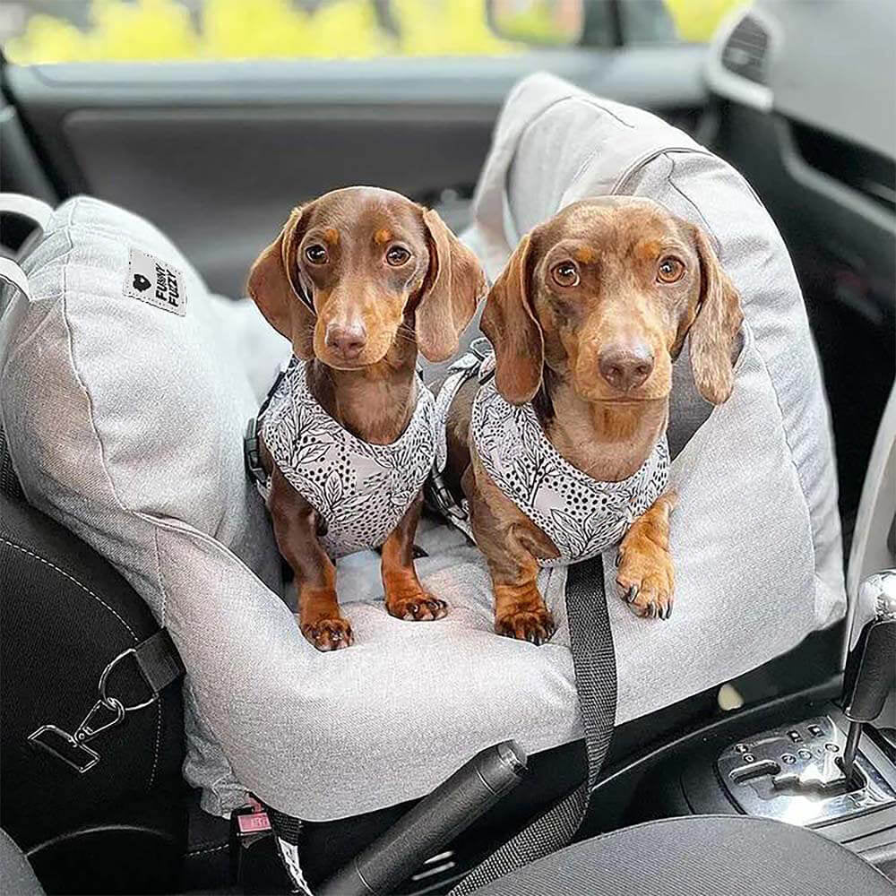 Funny Fuzzy Pet Car Seat Bed Soft Washable Cushion Safety Strap Anti-Slip Bottom — Image 14