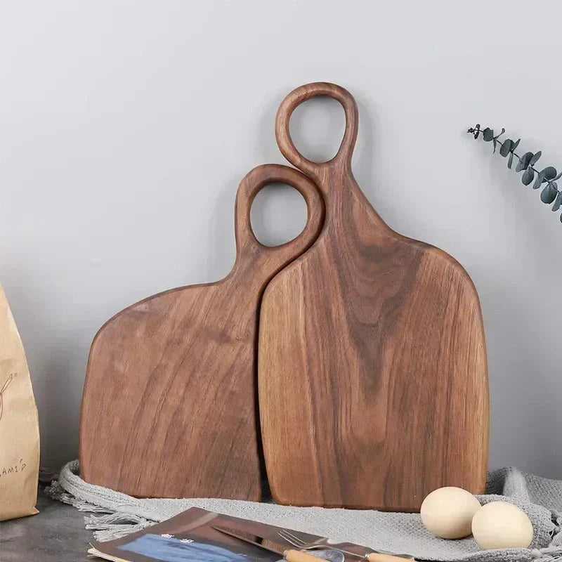 Natural Wood Cutting Board Set with Handle Rustic Kitchen Decor 20x38cm & 20x30cm — Main Image