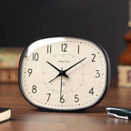 Surrealist Melting Shelf Clock Silver Plastic Roman Numerals Home Office Decor — Main Image