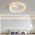 Modern LED Ceiling Light Fixture Acrylic Circular Design White Black — Image 3